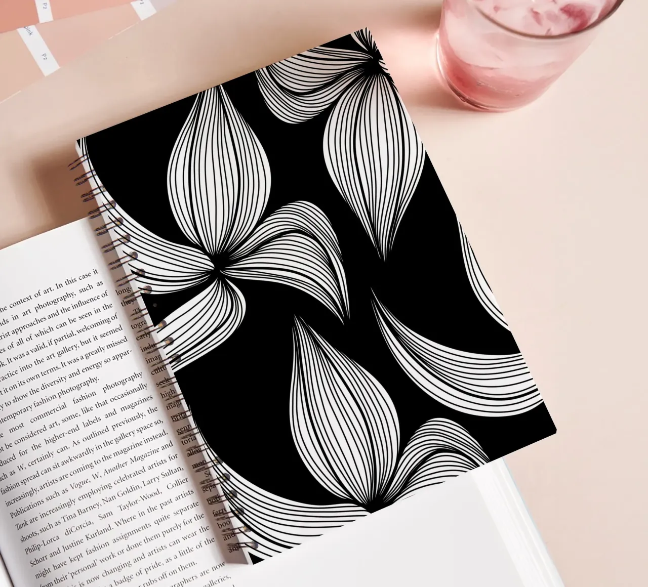 Flower Lines -Linienzeichnung Line Art Ringbuch von BAINAI