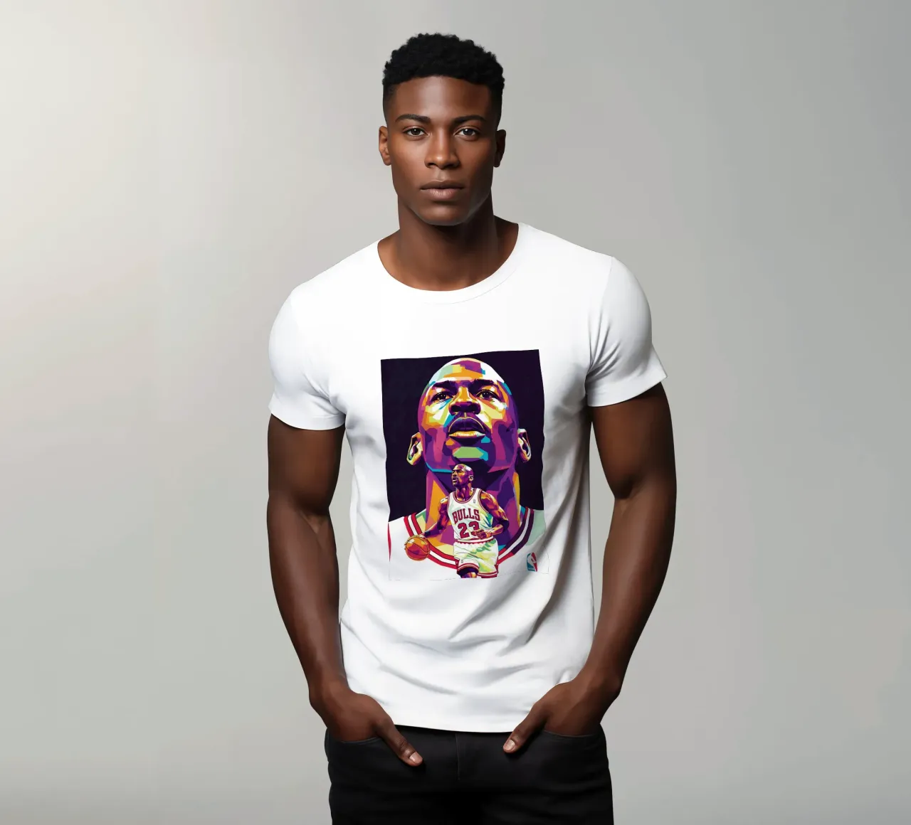 Michael Jordan in posa ravvicinata t-shirt da Hantamrata