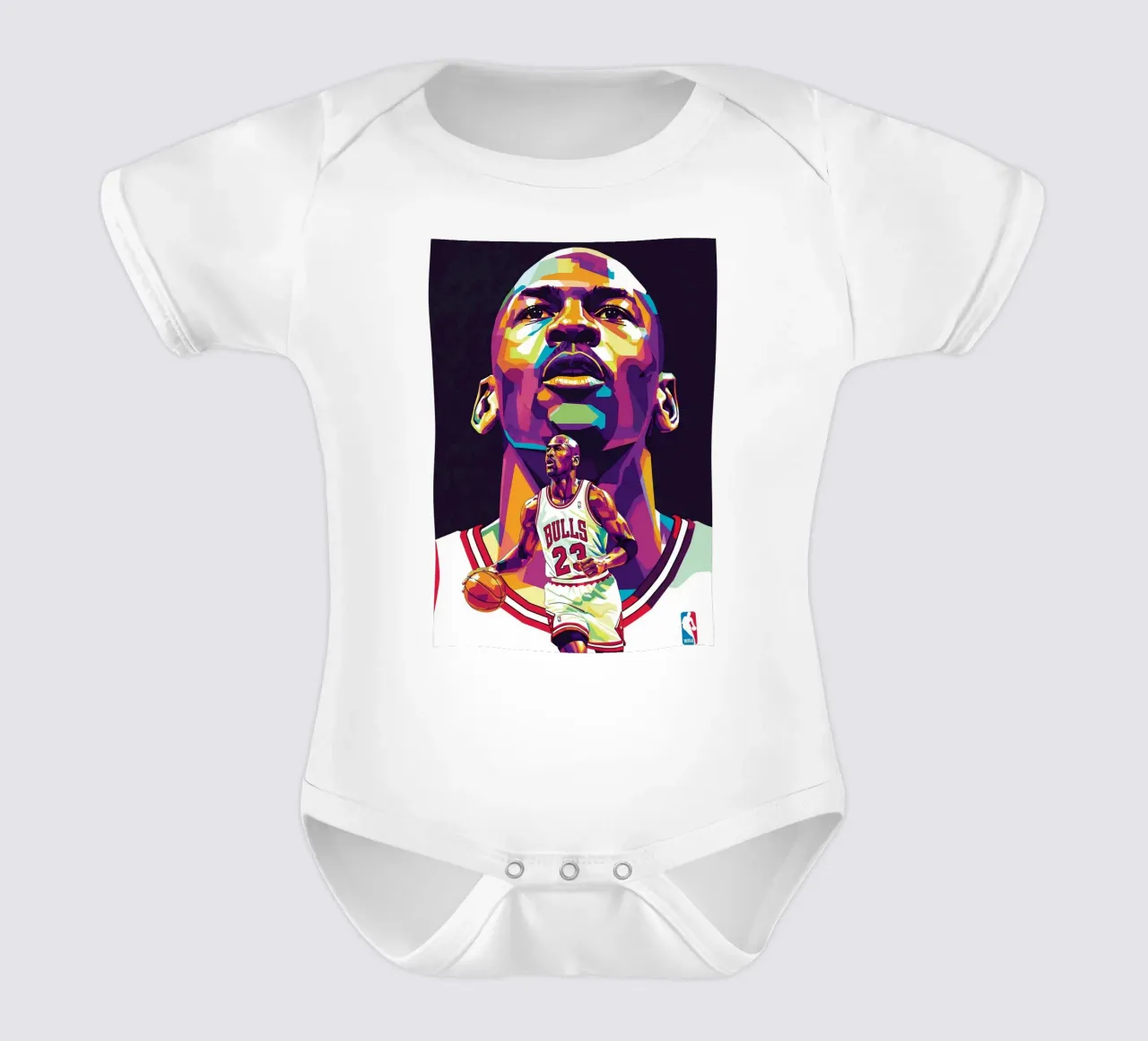 Michael Jordan in posa ravvicinata body neonato maniche corte da Hantamrata