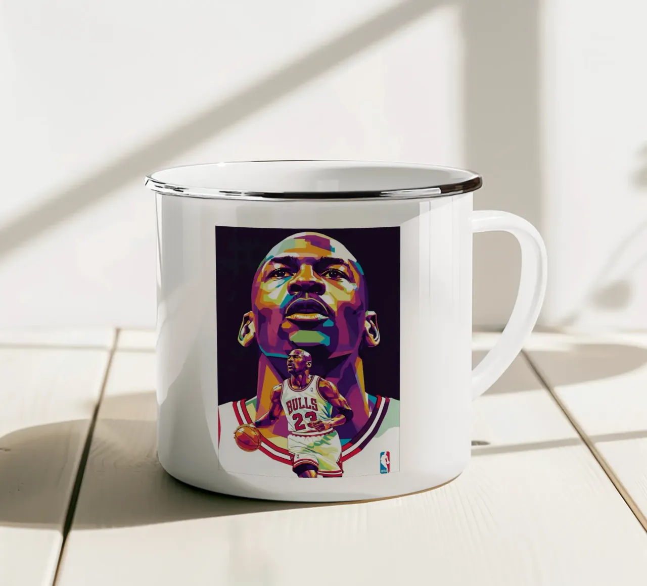 Michael Jordan in posa ravvicinata tazza in smalto da Hantamrata