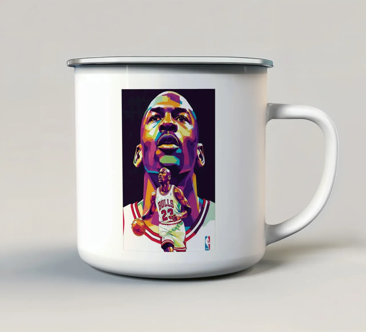 Michael Jordan in posa ravvicinata tazza in smalto da Hantamrata