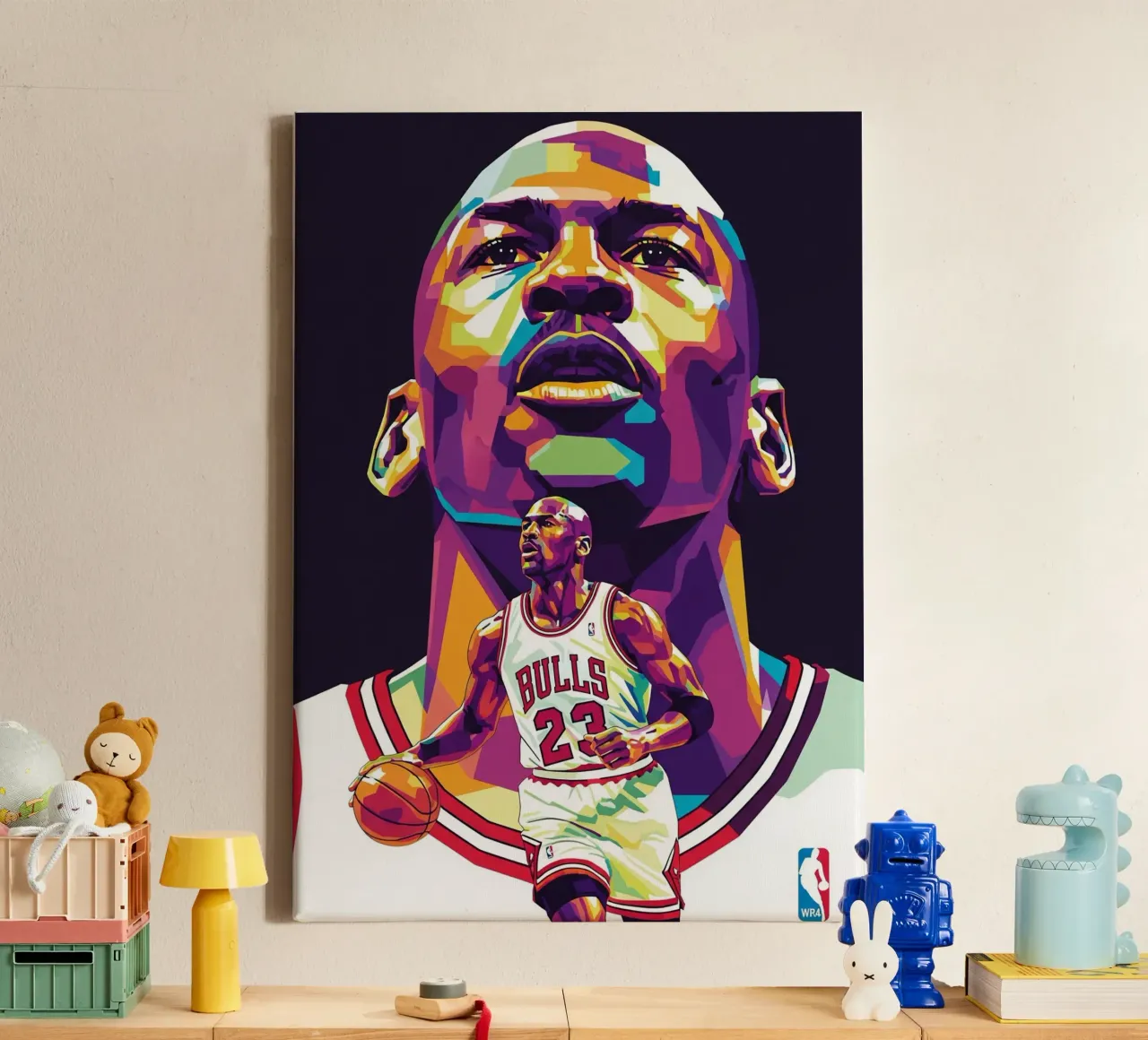 Michael Jordan in posa ravvicinata tela con Cornice a cassetta da Hantamrata