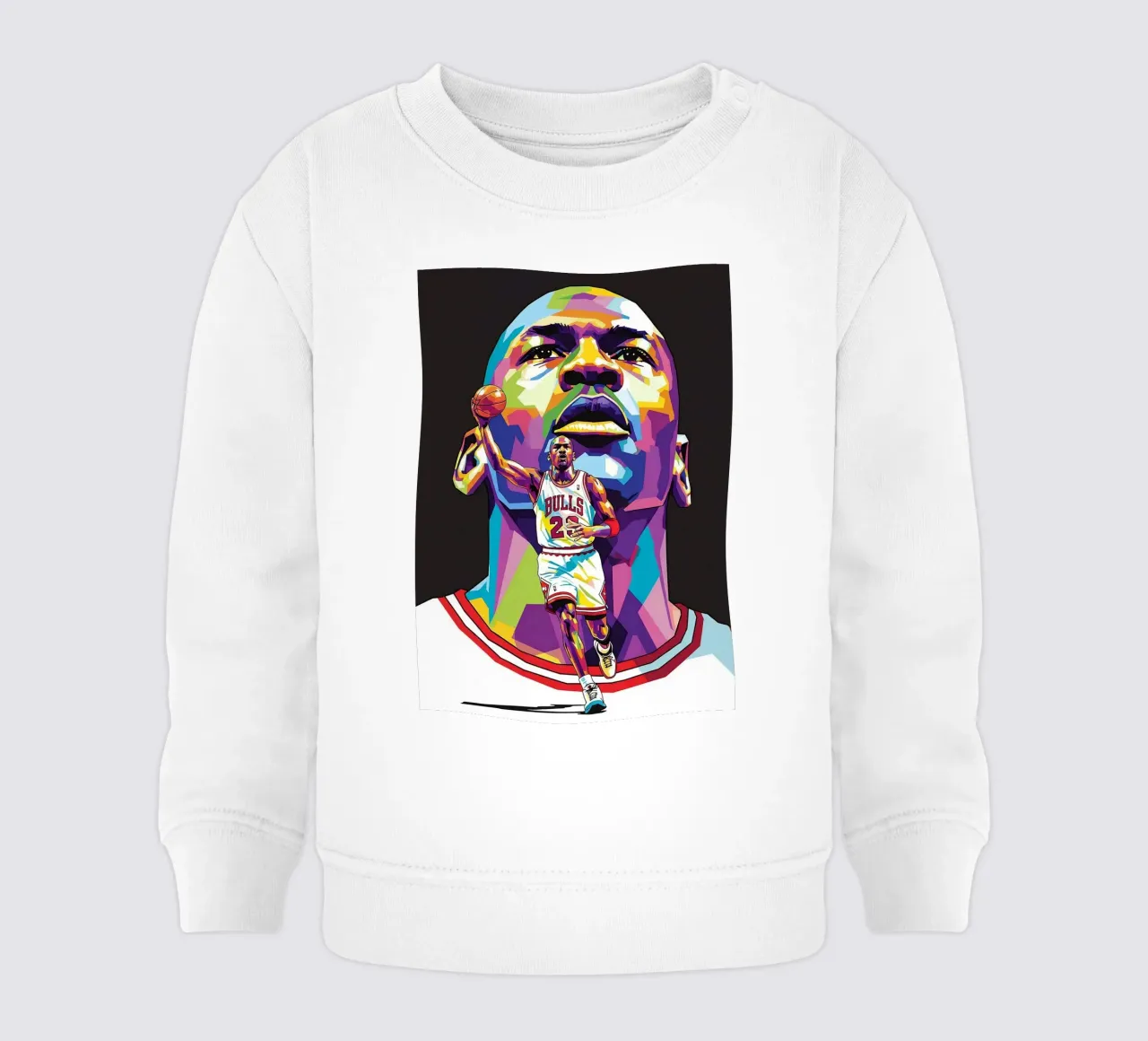 Michael Jordan, ritratto pop art colorato felpa neonato da Hantamrata