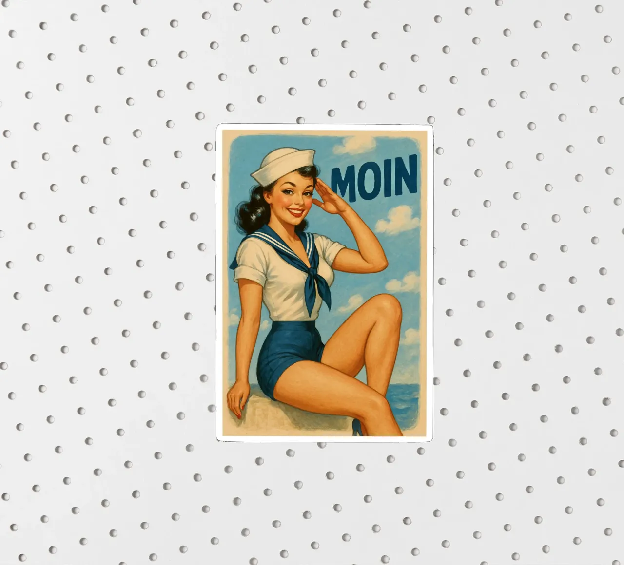 Moin Matrosin - Design nautico vintage pin-up per gli amanti della costa adesivo da Fies&Fein
