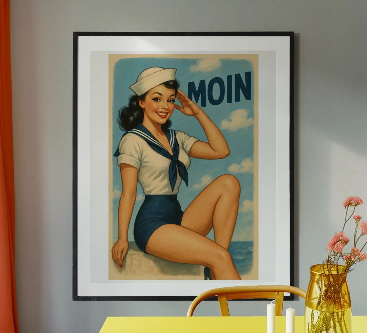 Moin Matrose! poster con telaio in legno da Fies&Fein
