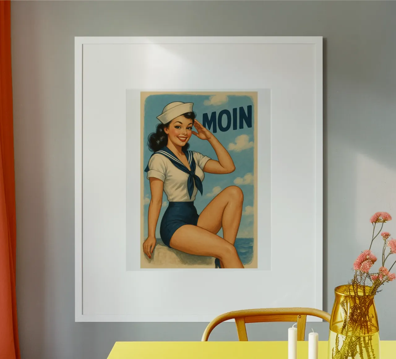 Moin Matrose! poster con telaio in legno da Fies&Fein