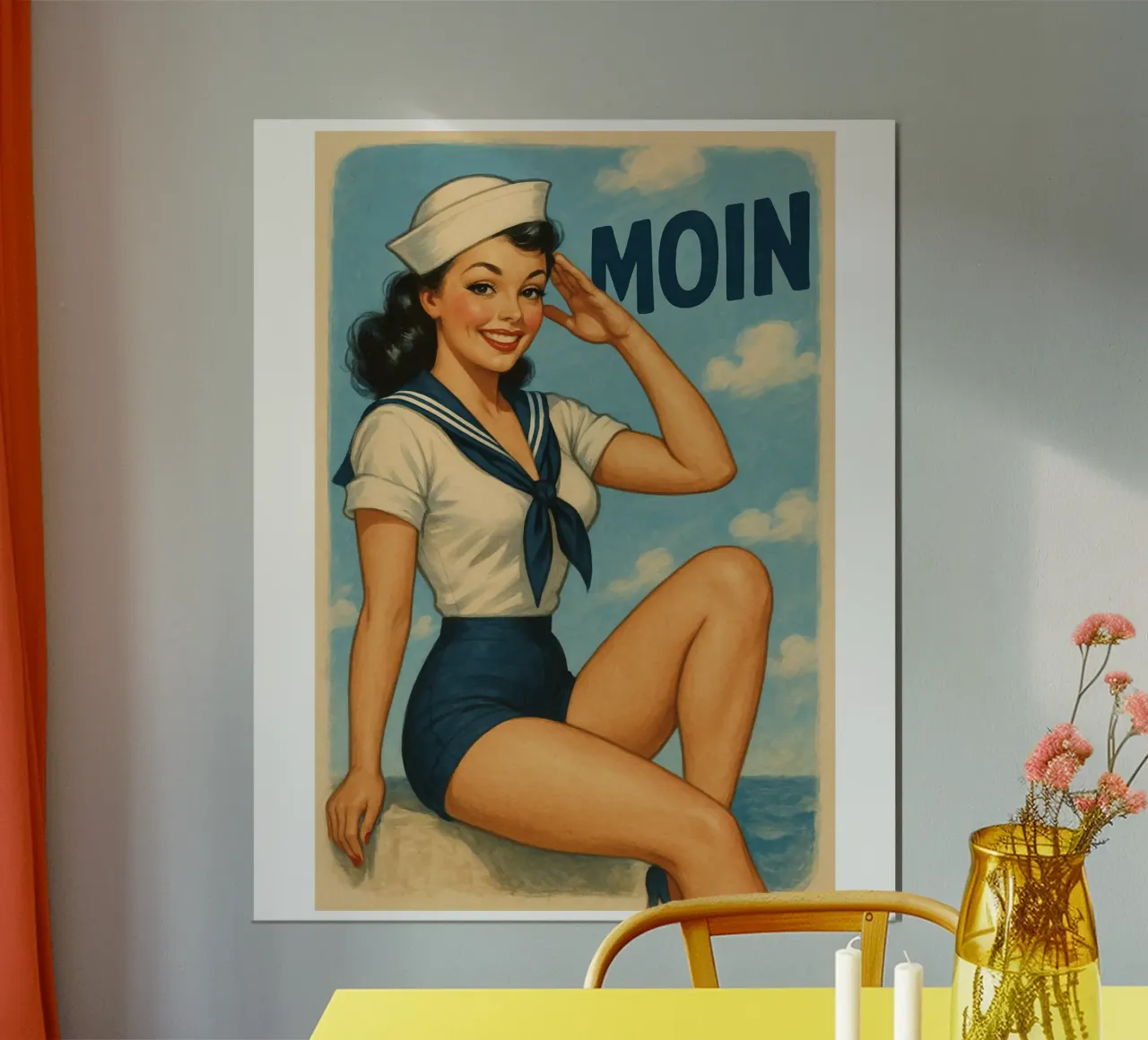 Moin Matrose! poster con telaio in legno da Fies&Fein