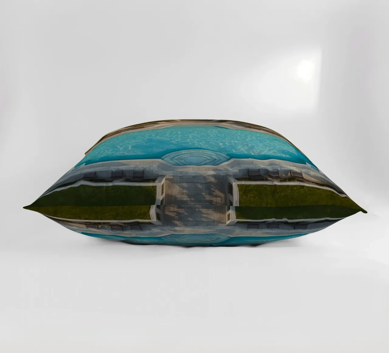 Overhead View of Rectangular Swimming Pool and Patio decorative cushion by DesignDoodle