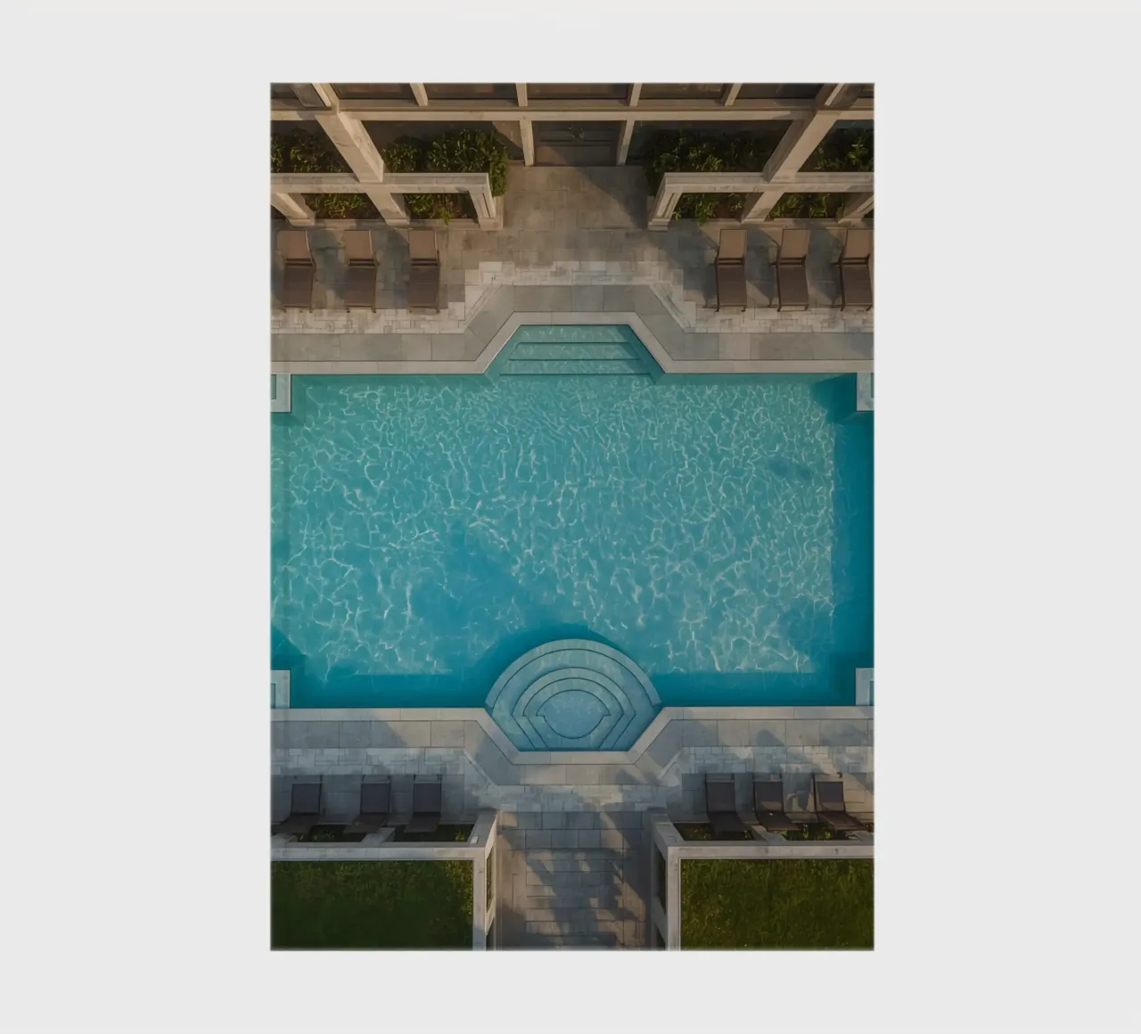 Overhead View of Rectangular Swimming Pool and Patio notebook by DesignDoodle