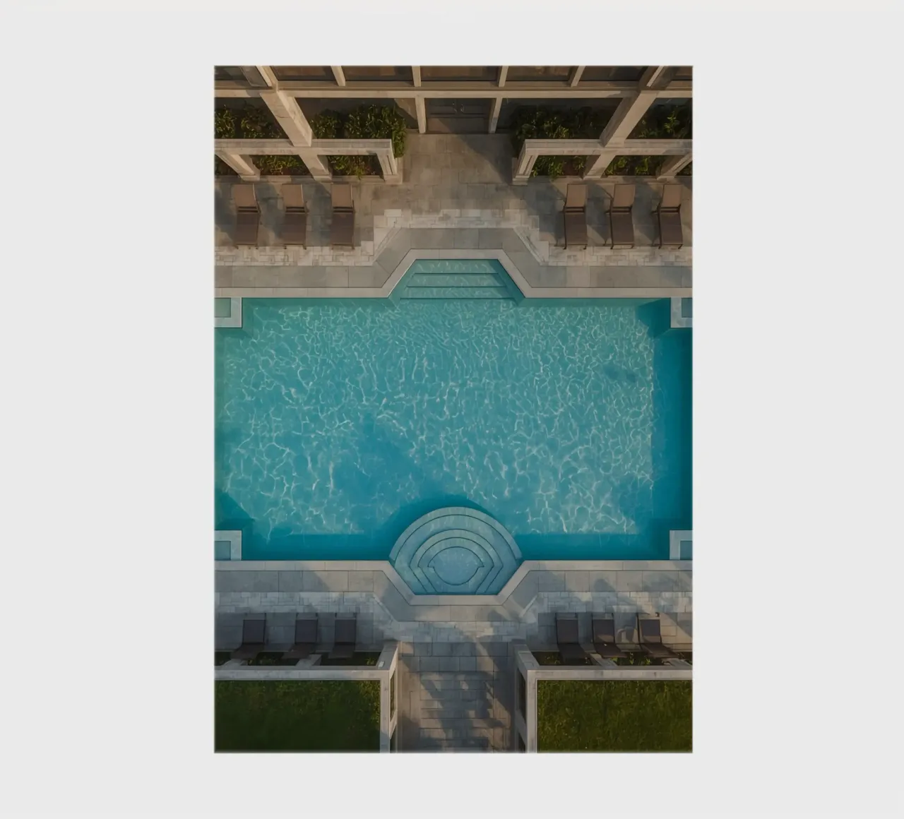 Overhead View of Rectangular Swimming Pool and Patio notebook by DesignDoodle