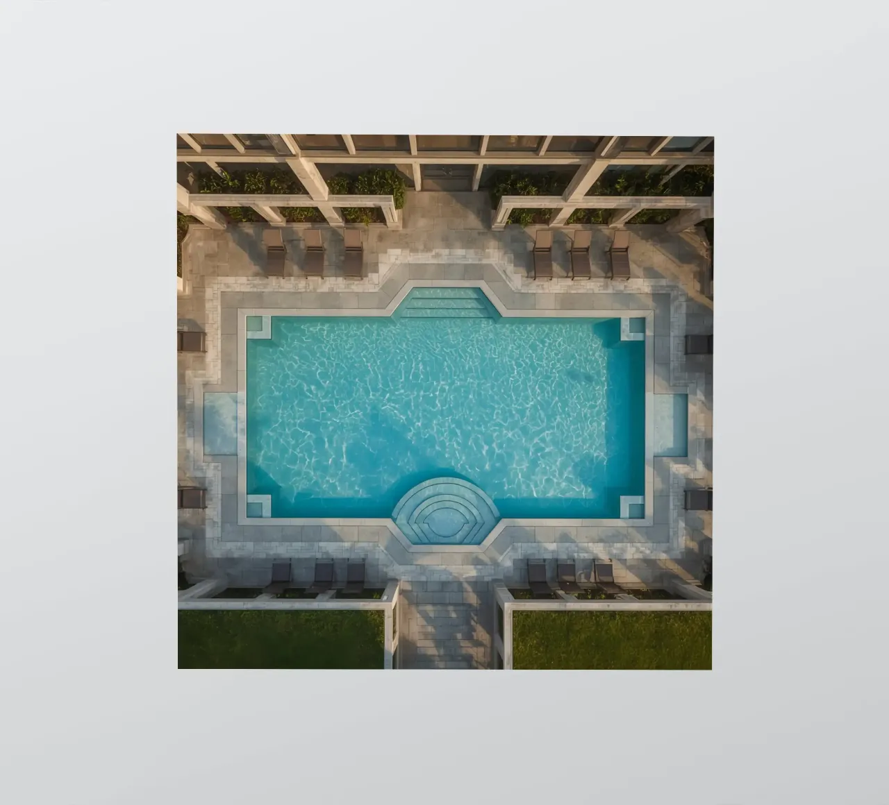 Overhead View of Rectangular Swimming Pool and Patio sticker by DesignDoodle