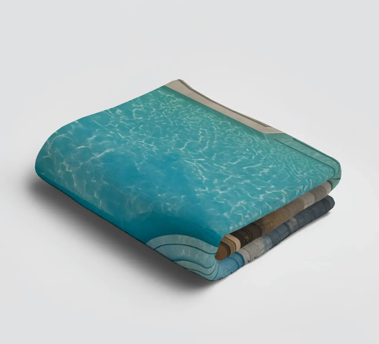 Overhead View of Rectangular Swimming Pool and Patio towel by DesignDoodle