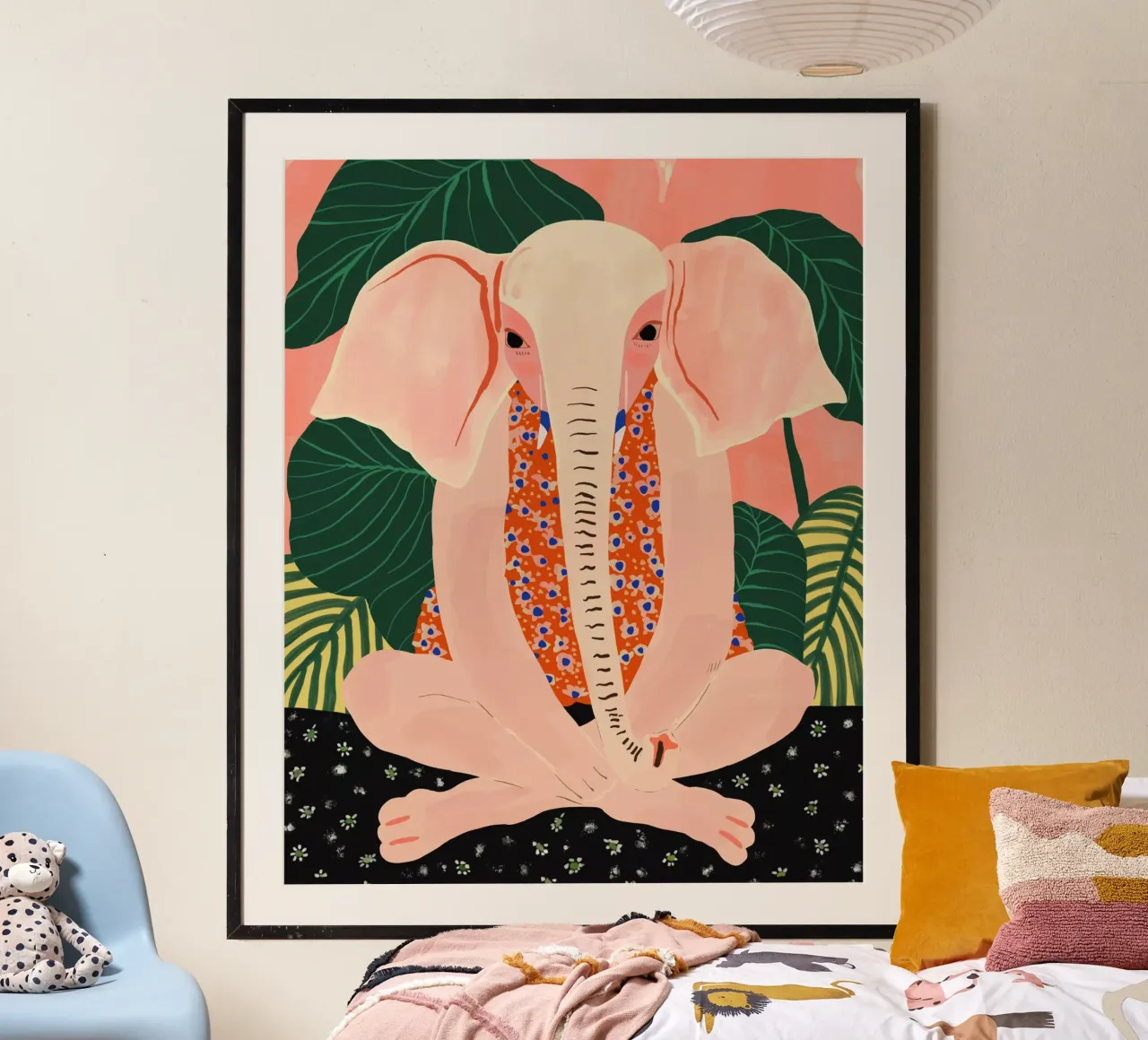 Elefante in meditazione yoga poster da ArtsySesta