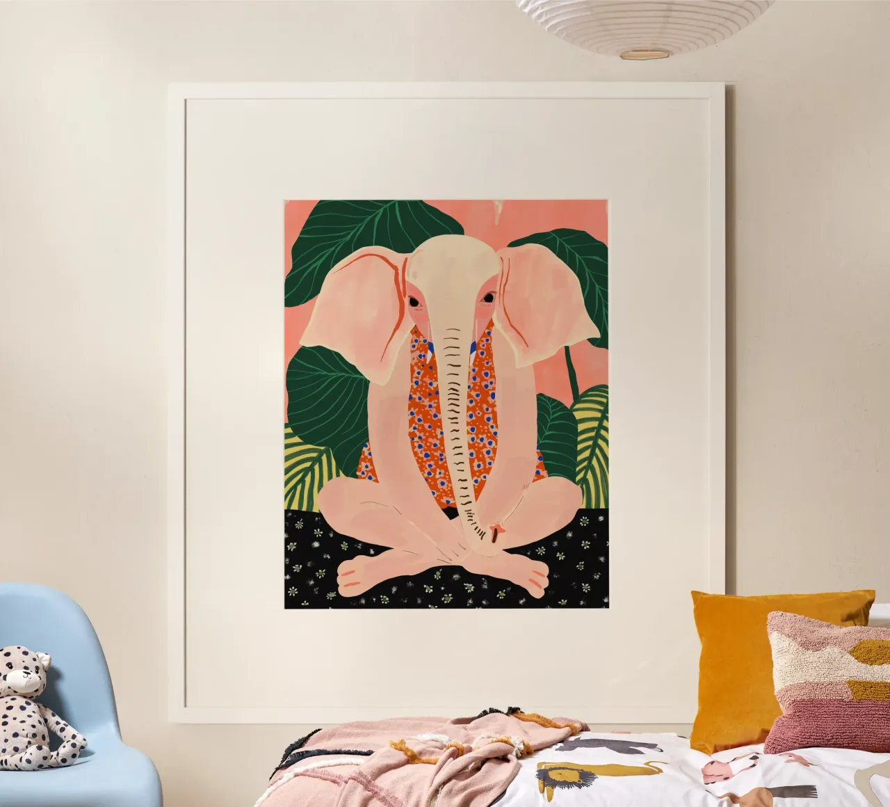 Elefante in meditazione yoga poster da ArtsySesta