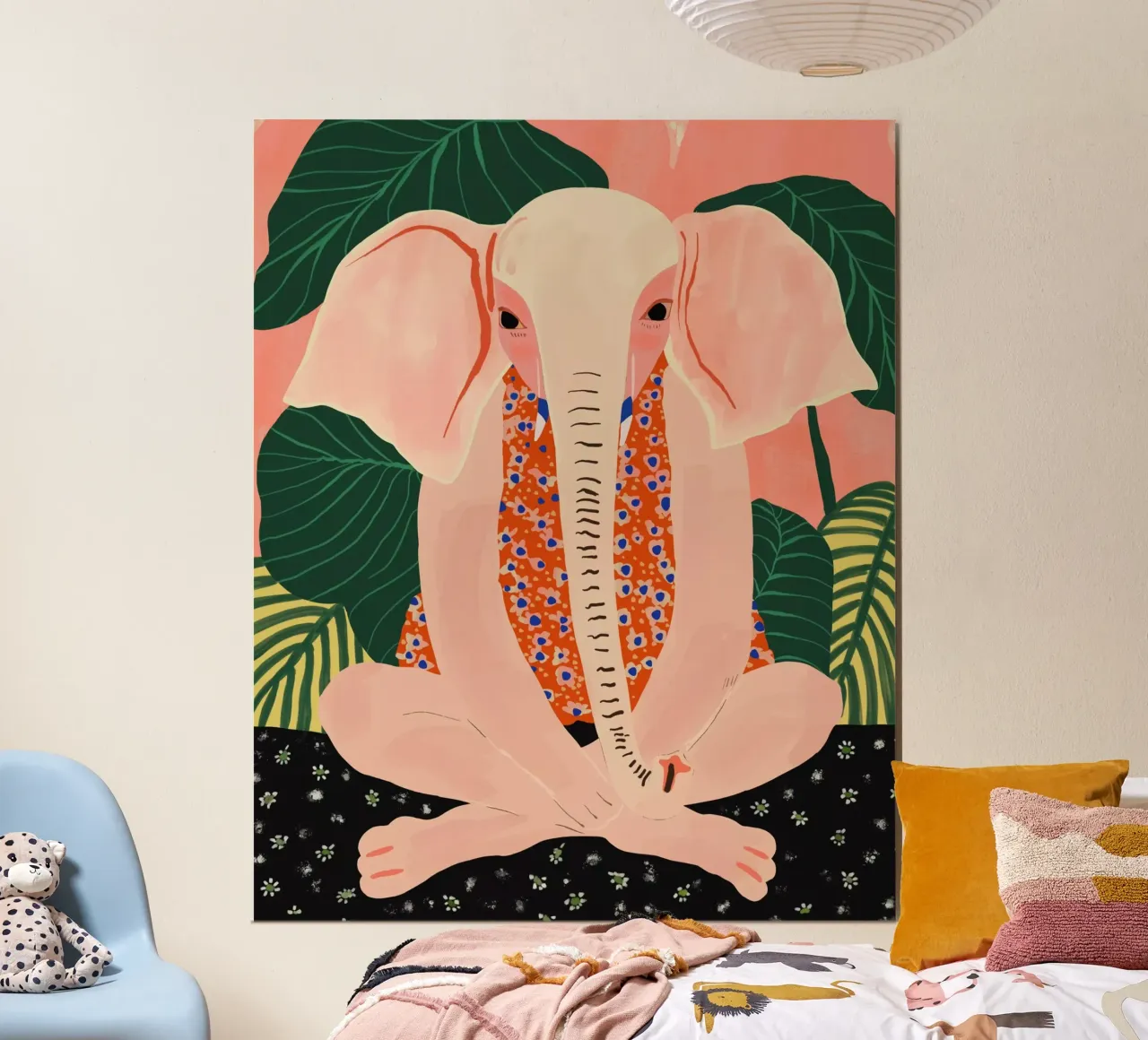 Elefante in meditazione yoga poster da ArtsySesta