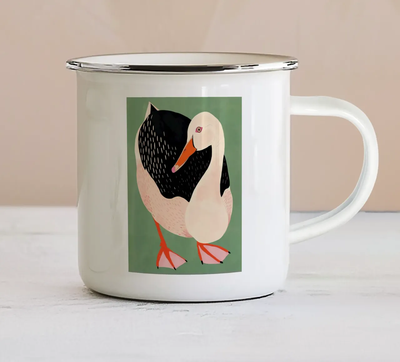 Anatra tazza in smalto da ArtsySesta