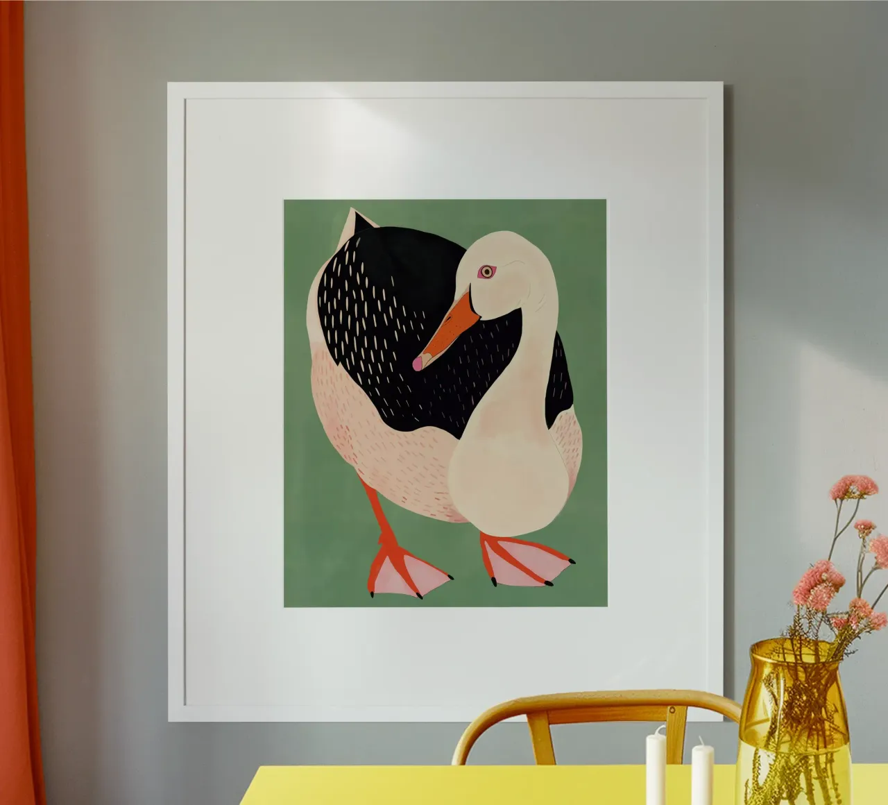 Anatra poster con telaio in legno da ArtsySesta