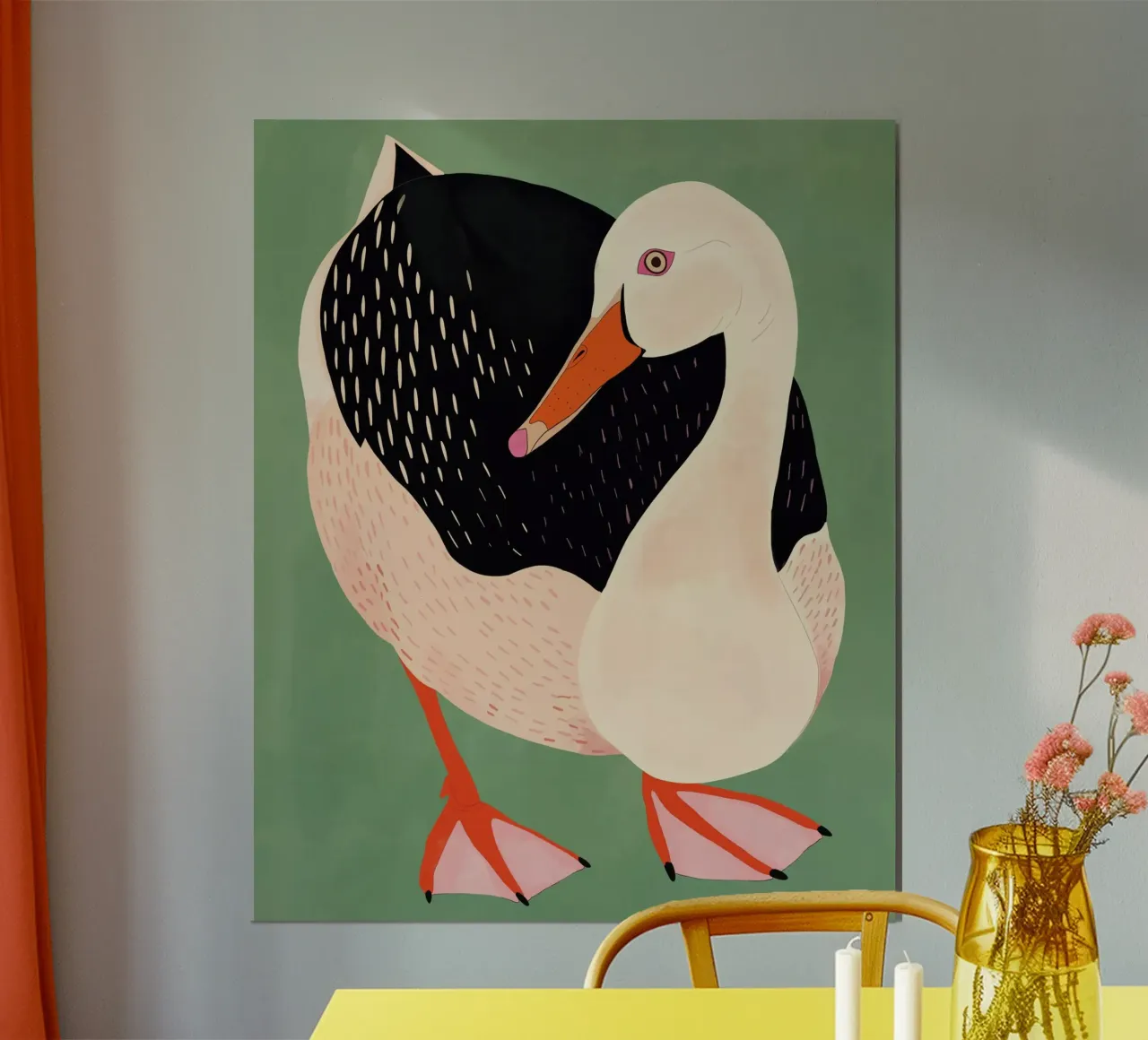 Anatra poster con telaio in legno da ArtsySesta