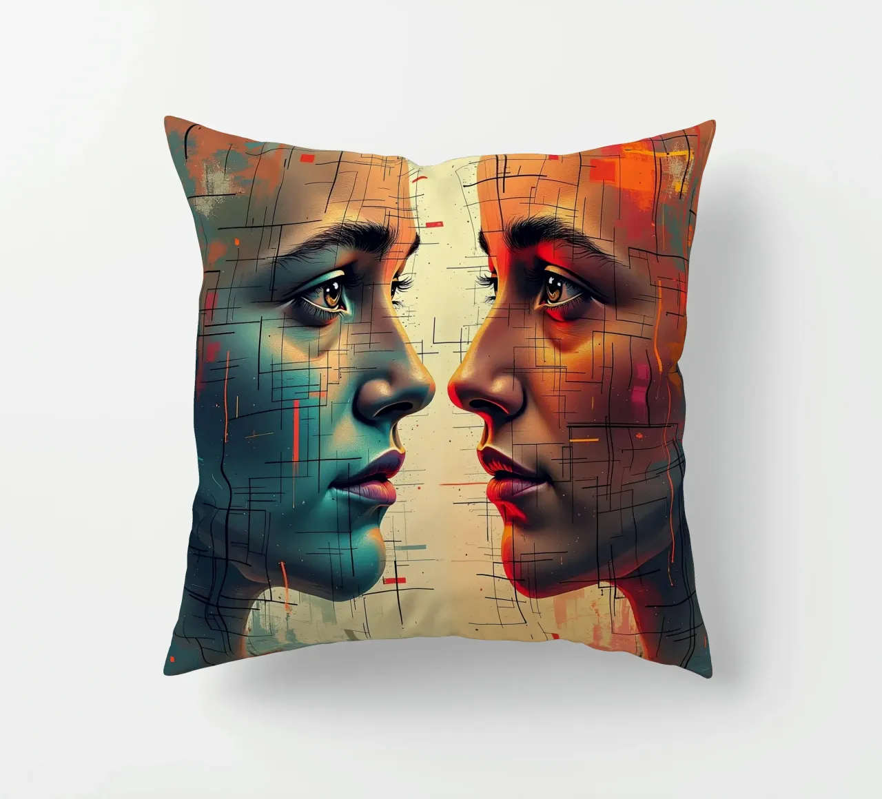 Immagine_specchio_colorata_8 cuscino da AI-Portraits by LK