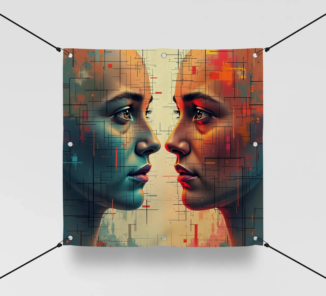 Immagine_specchio_colorata_8 telo in pvc da AI-Portraits by LK