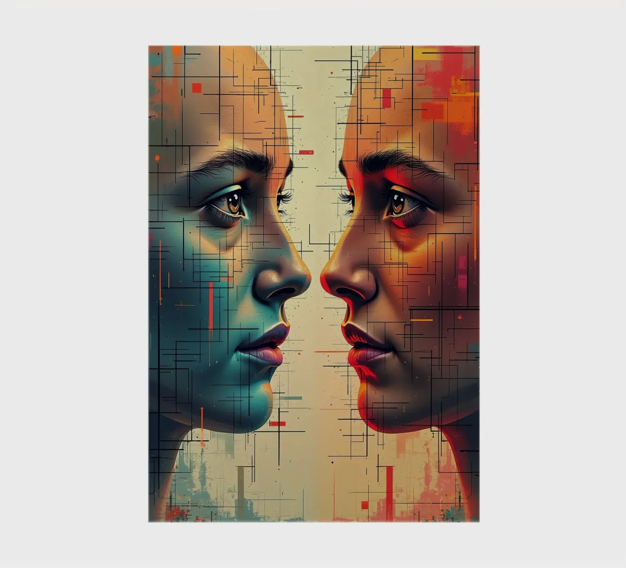 Mirror_image_colourful_8 notebook by AI-Portraits by LK