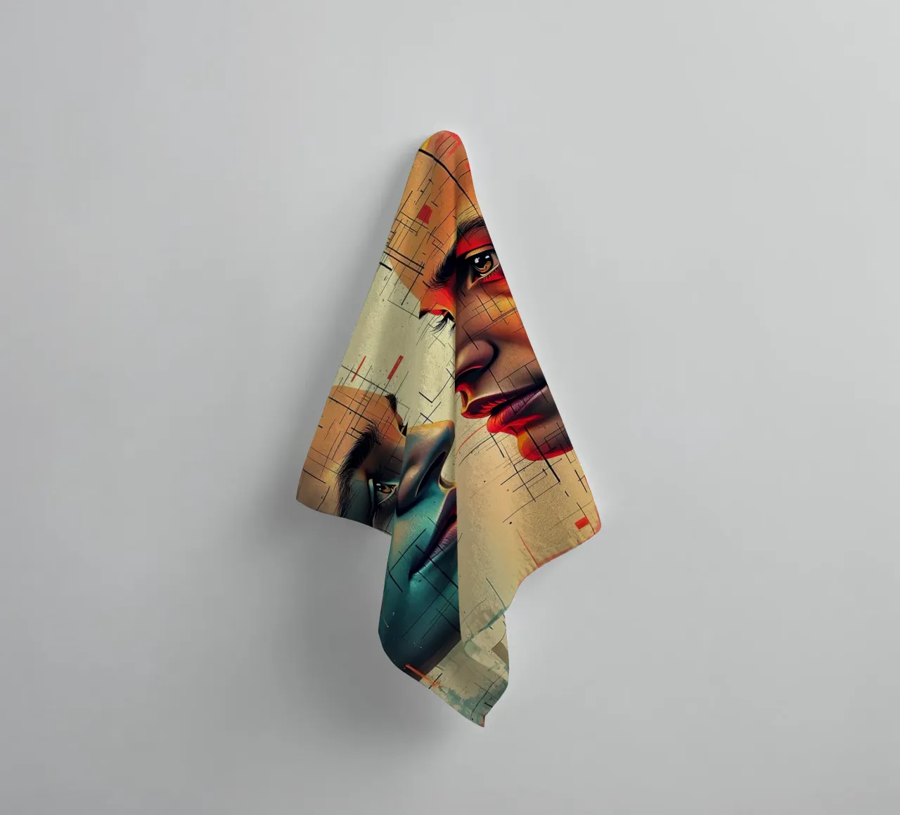 Mirror_image_colourful_8 towel by AI-Portraits by LK