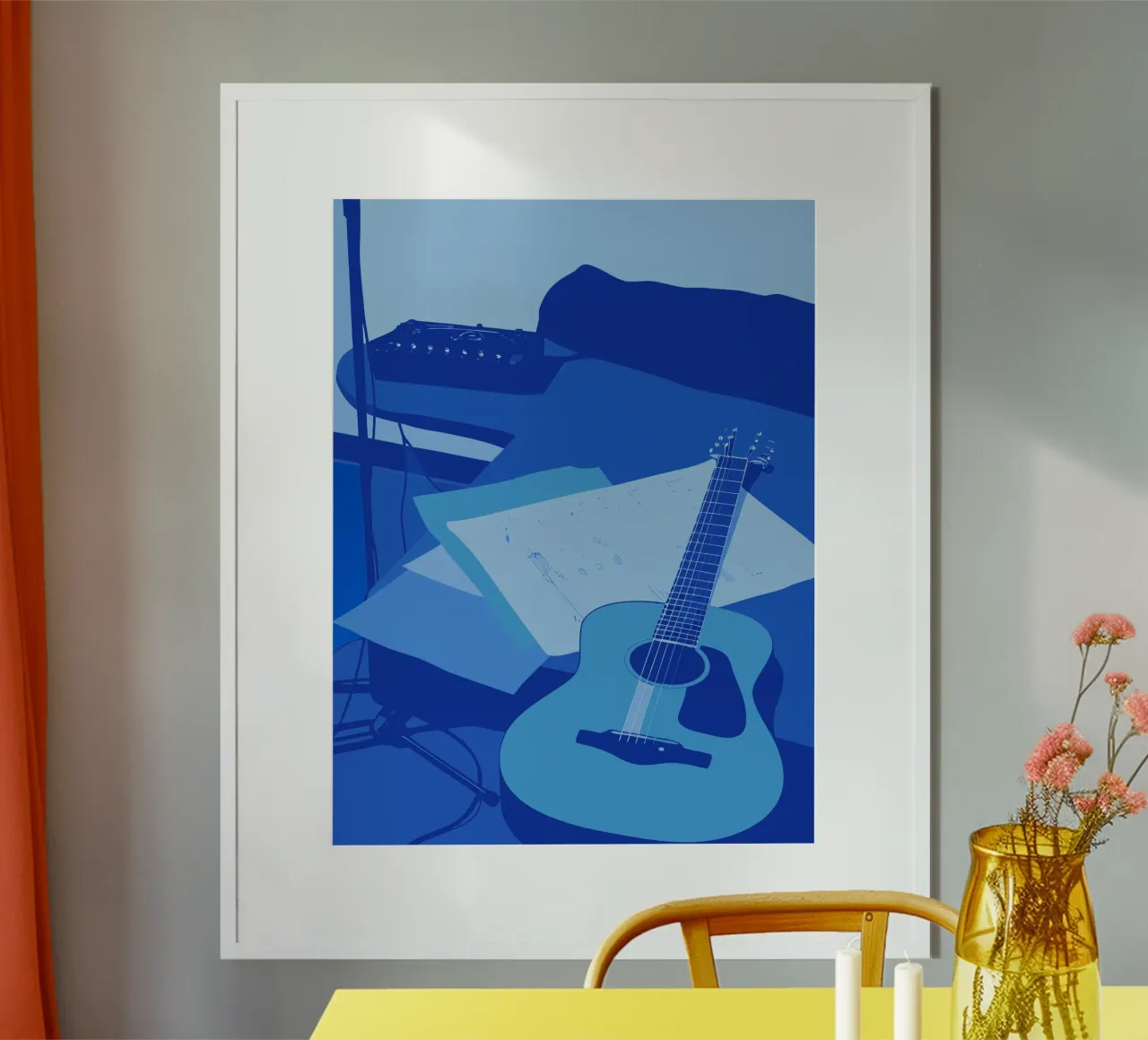 Chitarra vintage poster con telaio in alluminio da MUSIC EDITION