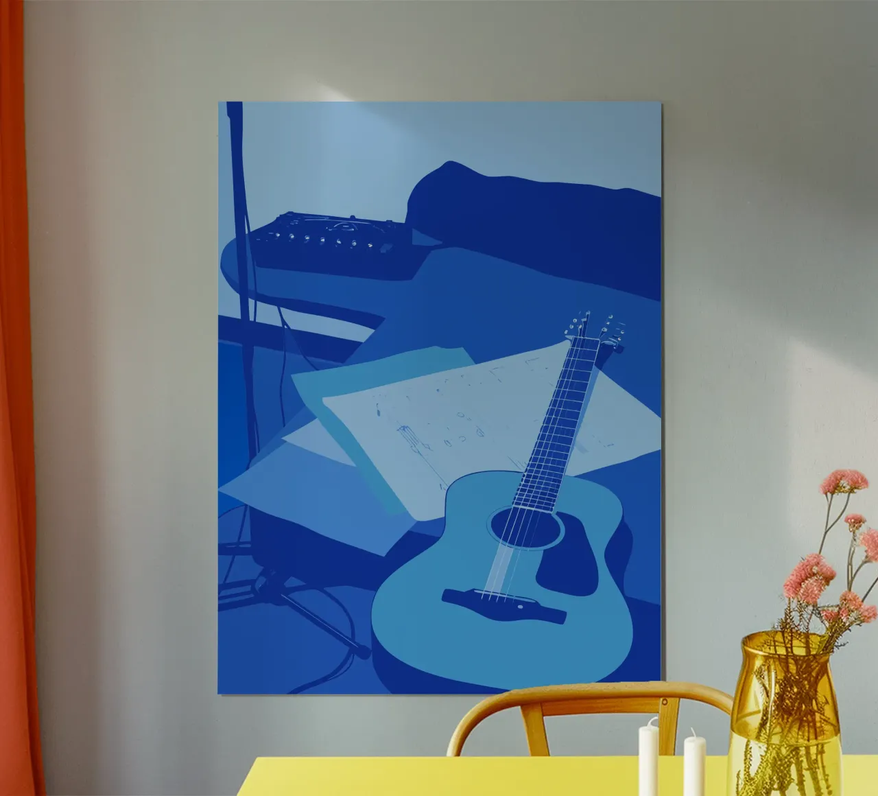Chitarra vintage poster con telaio in alluminio da MUSIC EDITION