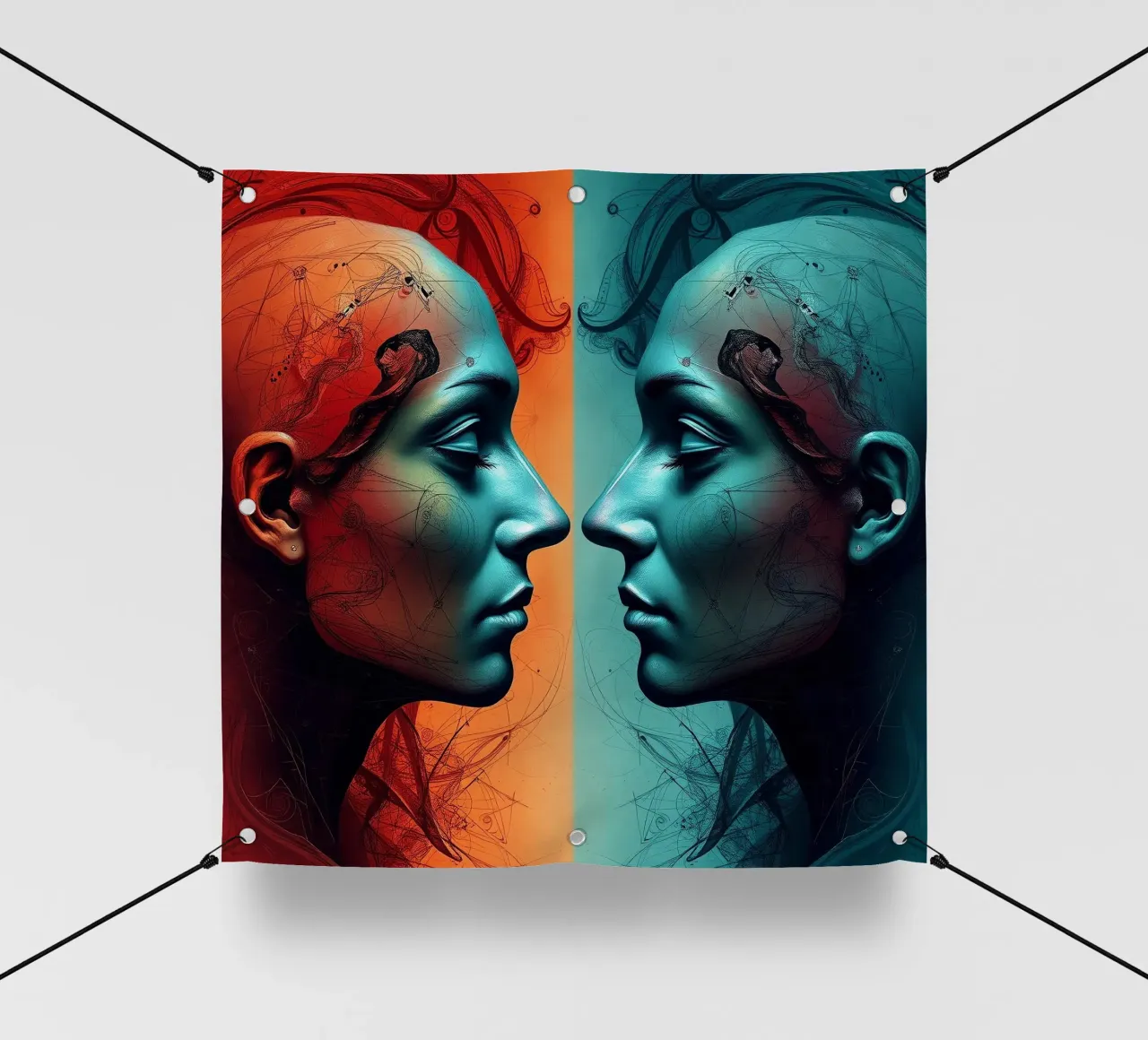Immagine_specchio_colorata_9 telo in pvc da AI-Portraits by LK