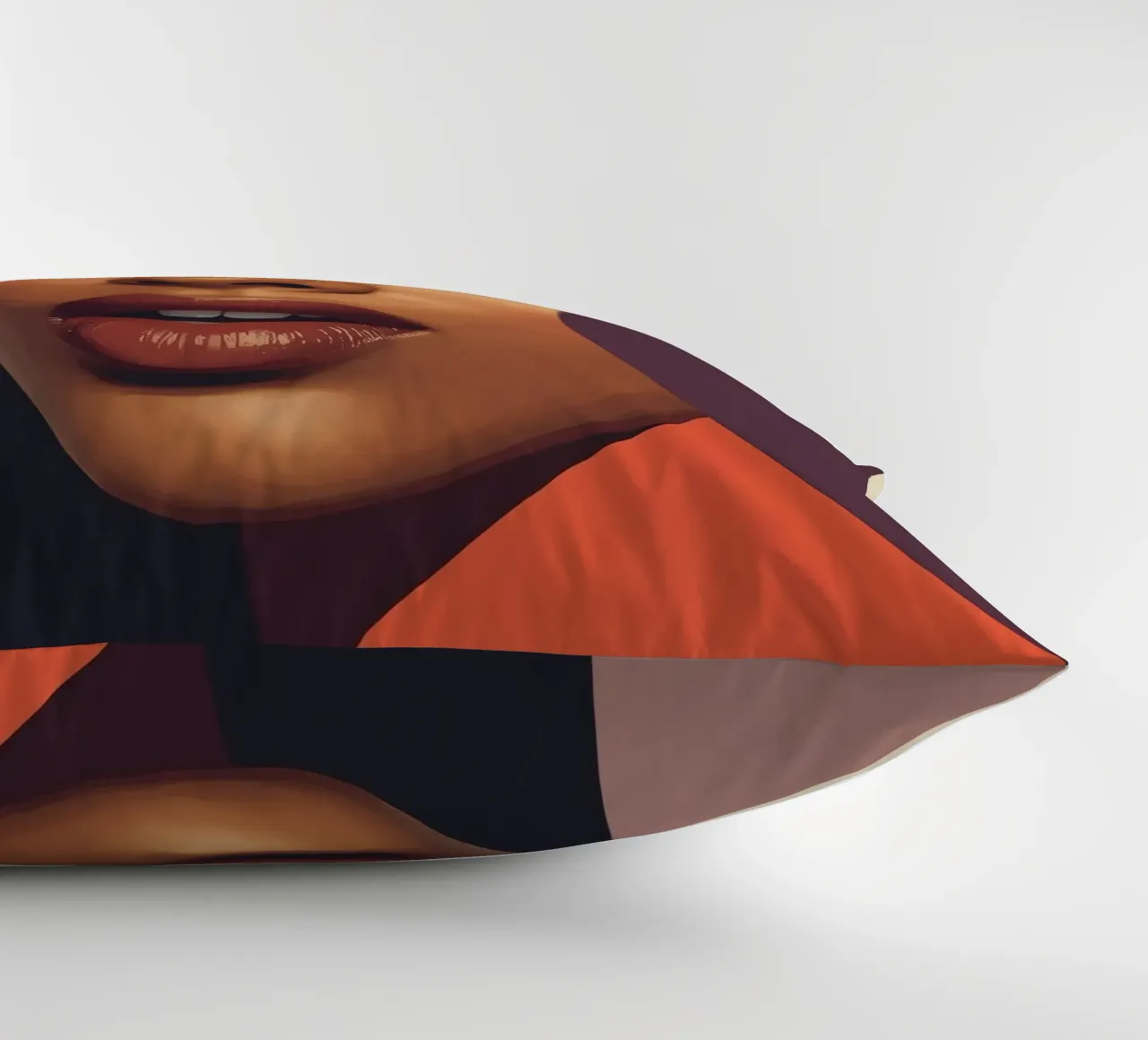 Volto di donna astratto con forme geometriche cuscino da DesignDoodle
