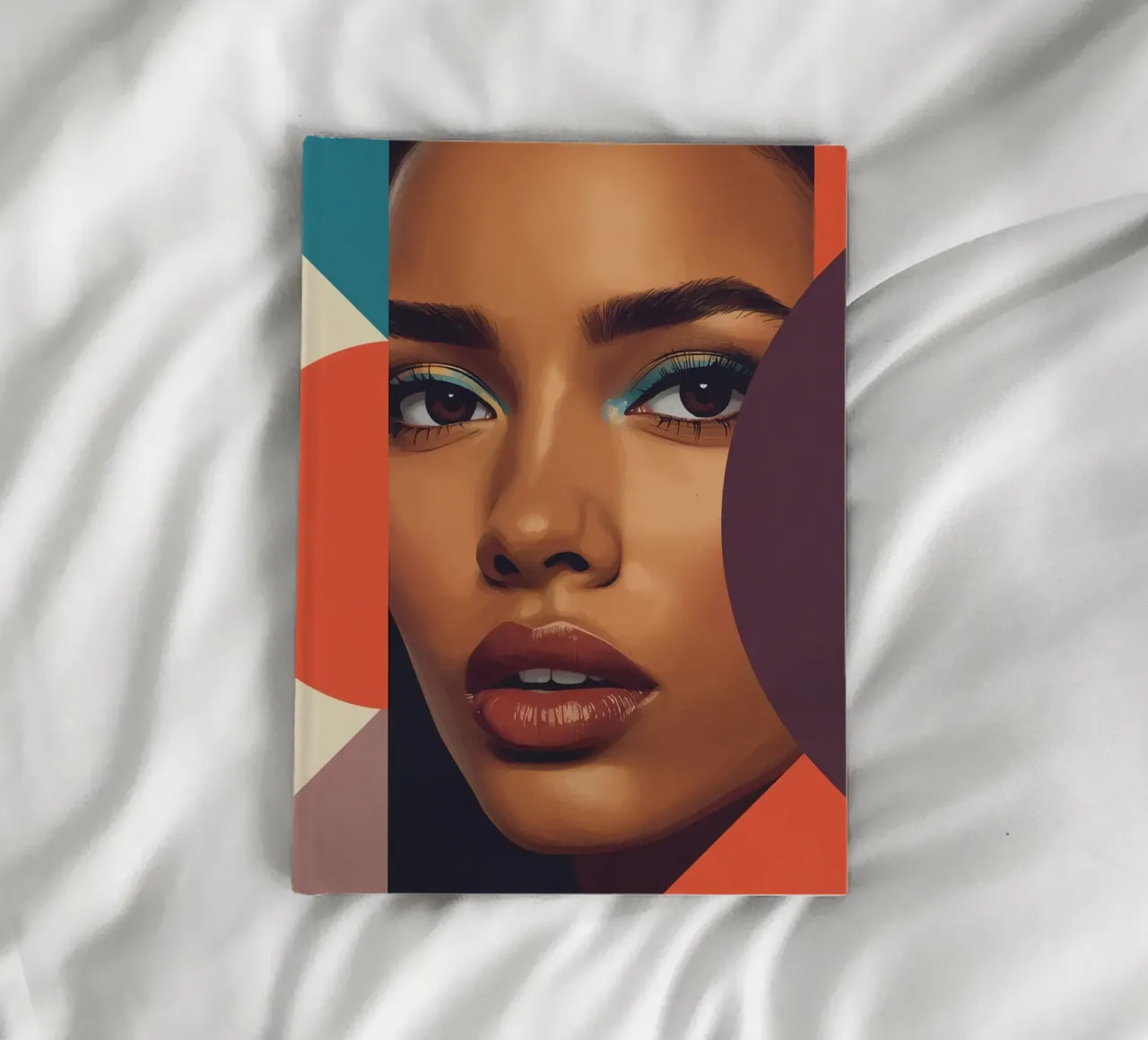 Abstract Woman's Face with Geometric Shapes notebook by DesignDoodle
