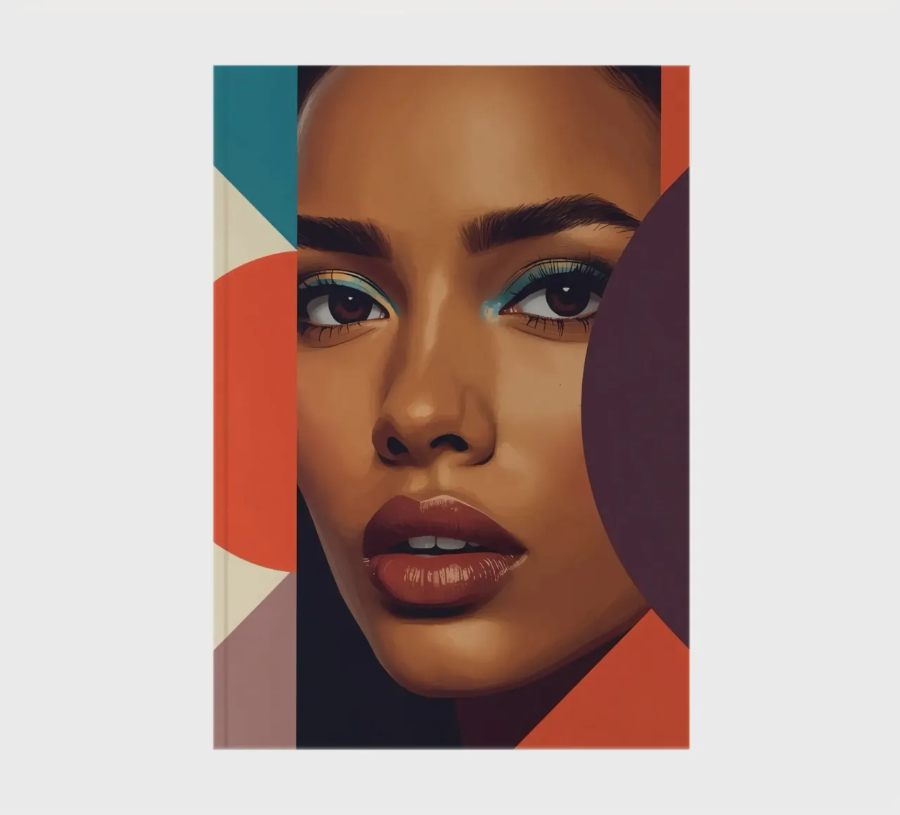 Abstract Woman's Face with Geometric Shapes notebook by DesignDoodle