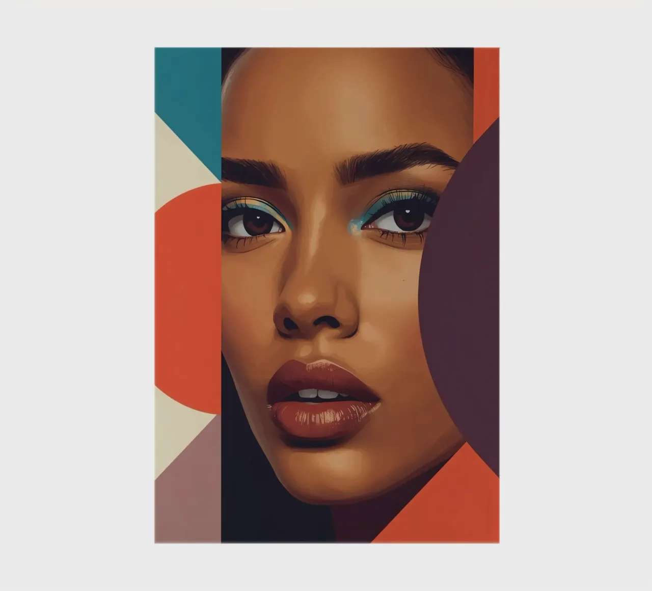 Abstract Woman's Face with Geometric Shapes notebook by DesignDoodle
