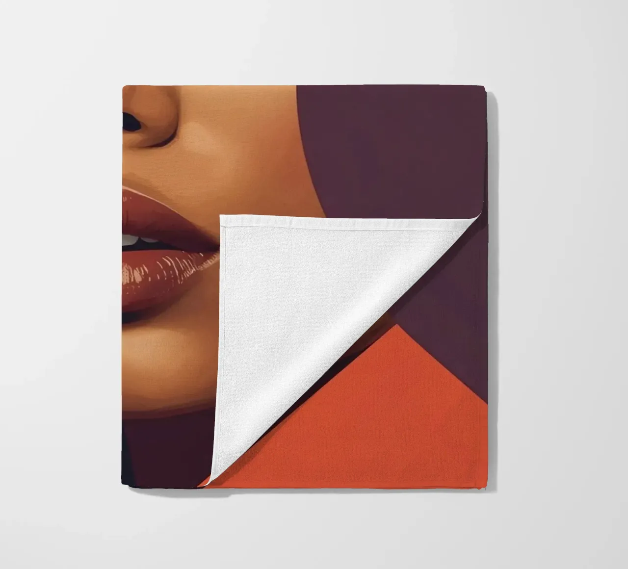 Volto di donna astratto con forme geometriche telo mare da DesignDoodle