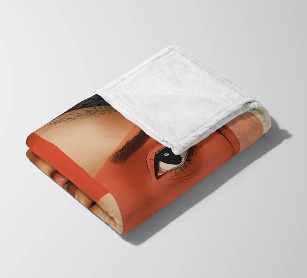 Volto di donna con sovrapposizione di forme geometriche Make up coperta in pile da DesignDoodle