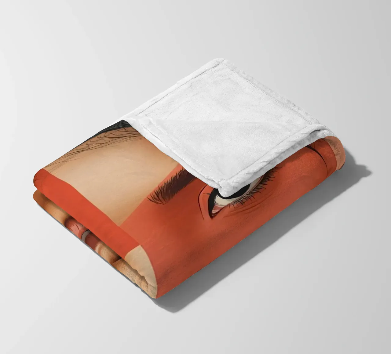 Volto di donna con sovrapposizione di forme geometriche Make up coperta in pile da DesignDoodle