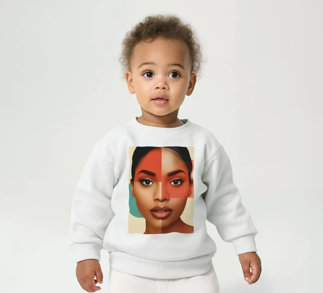 Volto di donna con sovrapposizione di forme geometriche Make up felpa neonato da DesignDoodle
