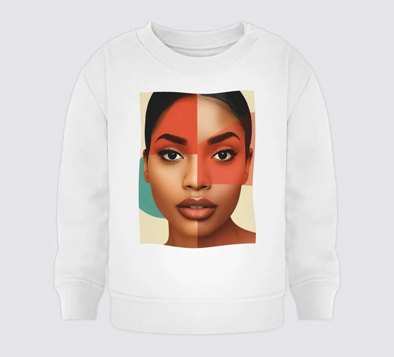 Volto di donna con sovrapposizione di forme geometriche Make up felpa neonato da DesignDoodle