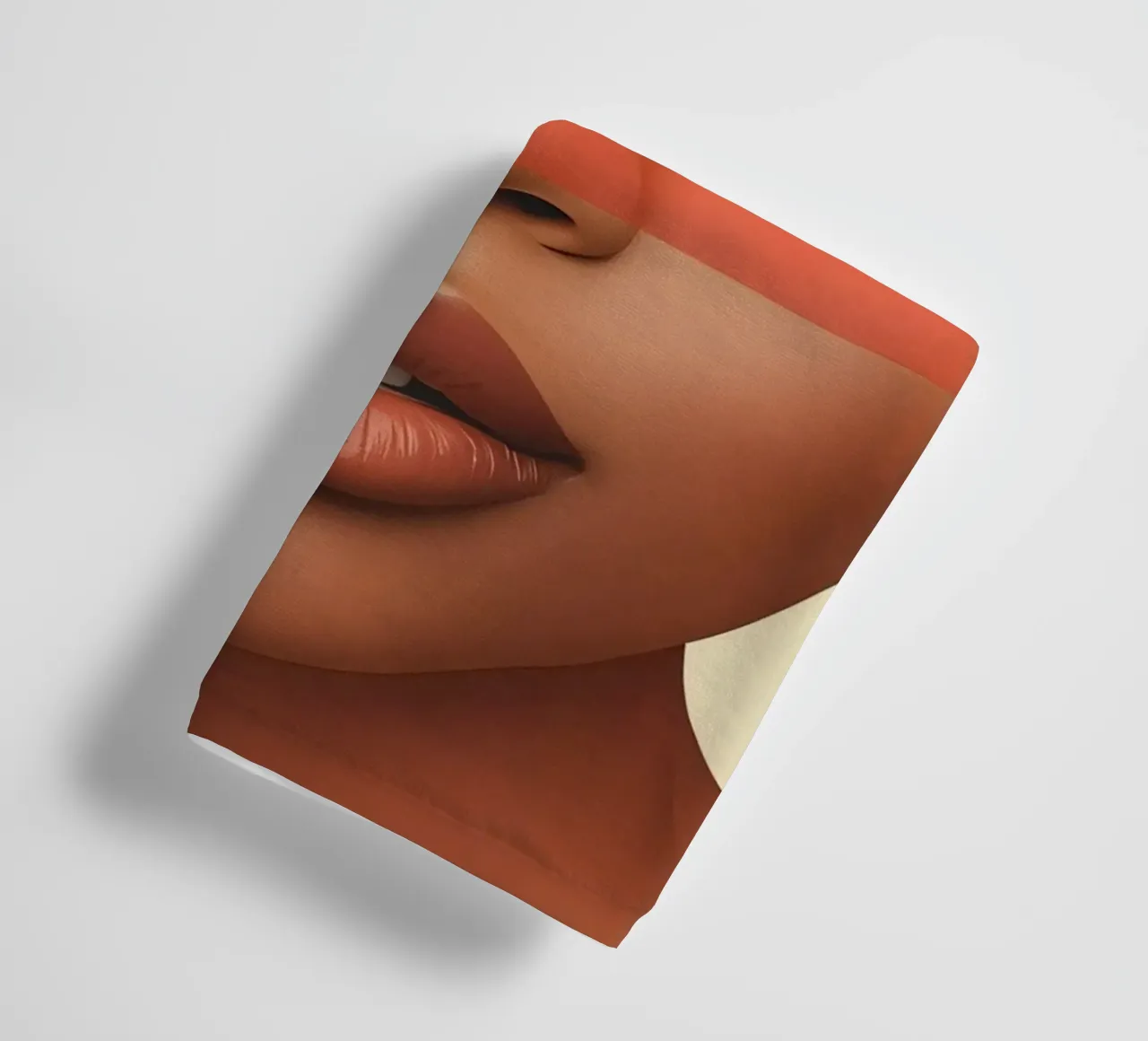 Woman's Face with Geometric Shapes Overlay Make up towel by DesignDoodle