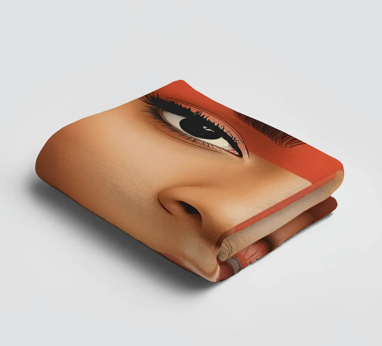 Woman's Face with Geometric Shapes Overlay Make up towel by DesignDoodle