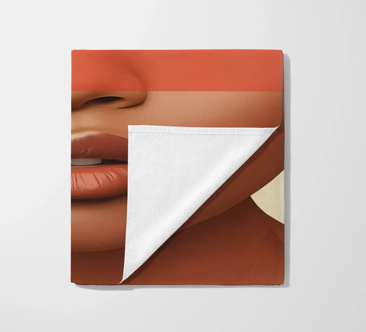 Volto di donna con sovrapposizione di forme geometriche Make up telo mare da DesignDoodle