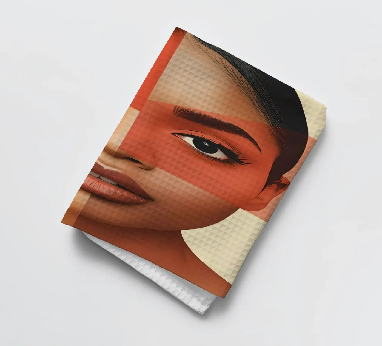 Volto di donna con sovrapposizione di forme geometriche Make up canovaccio da cucina da DesignDoodle