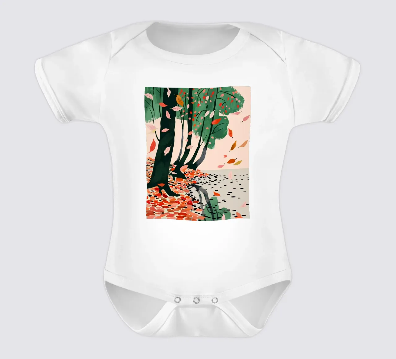 Foglie d'autunno body neonato maniche corte da ArtsySesta
