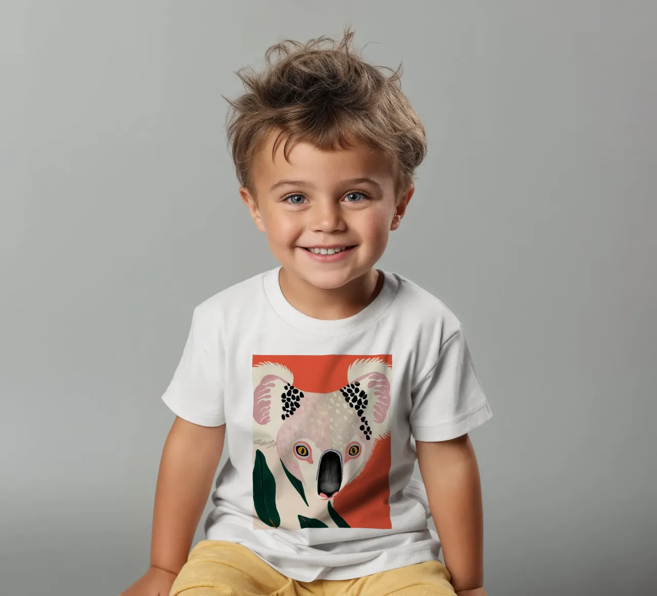 Koala Portrait kids t-shirt by ArtsySesta