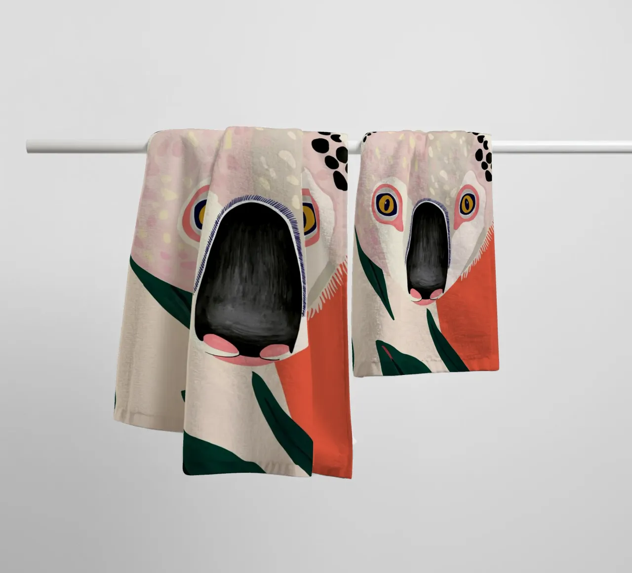 Koala-Porträt Handtuch von ArtsySesta