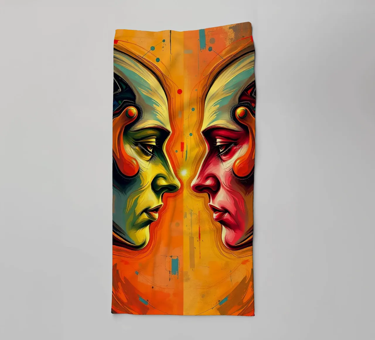 Mirror_image_colourful_10 towel by AI-Portraits by LK