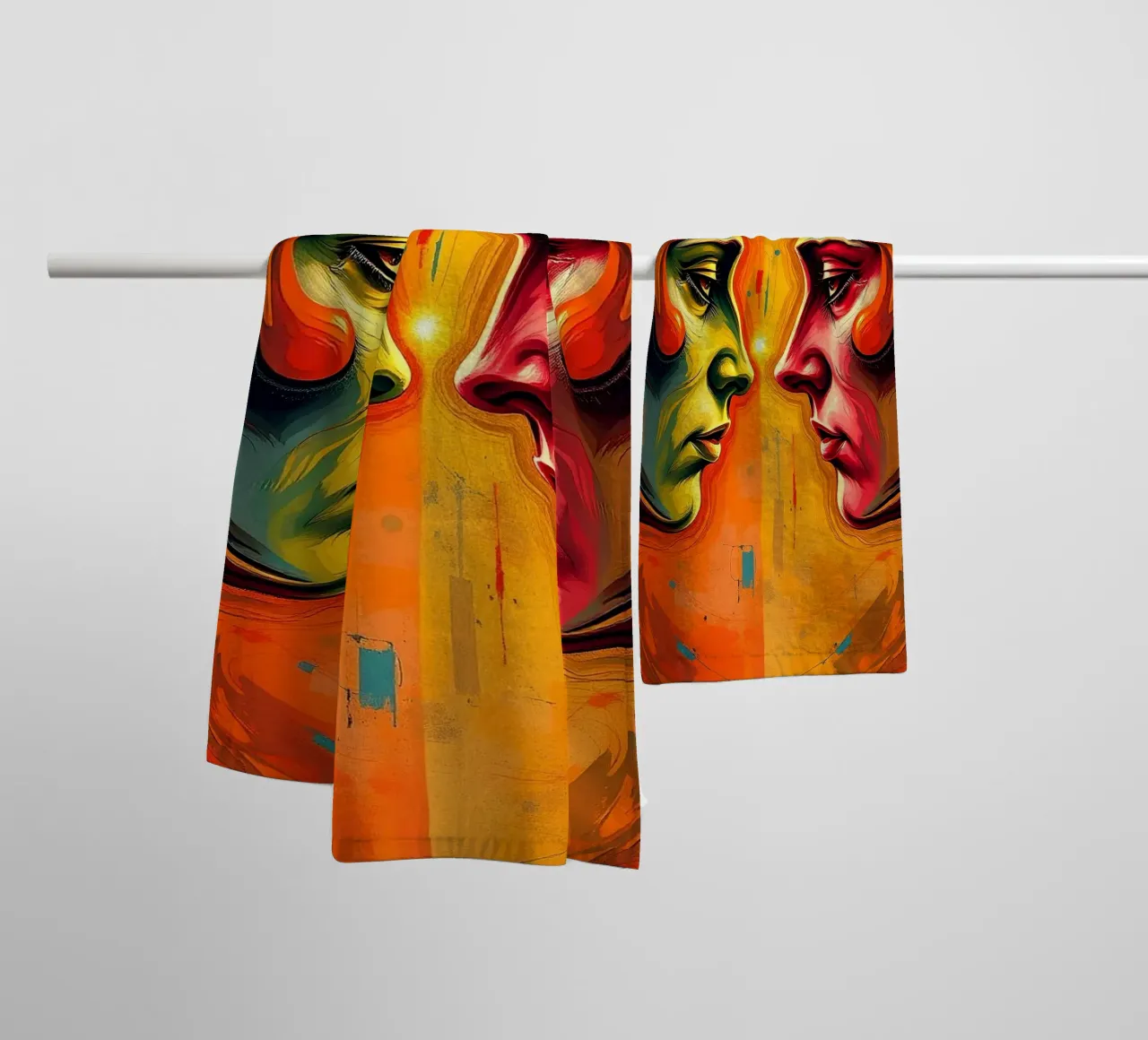 Mirror_image_colourful_10 towel by AI-Portraits by LK