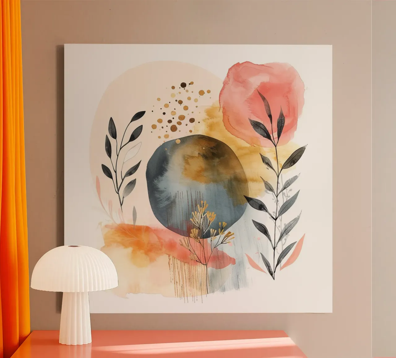 Boho 2 tela con Cornice a cassetta da Yaso Design Boho & Botanic