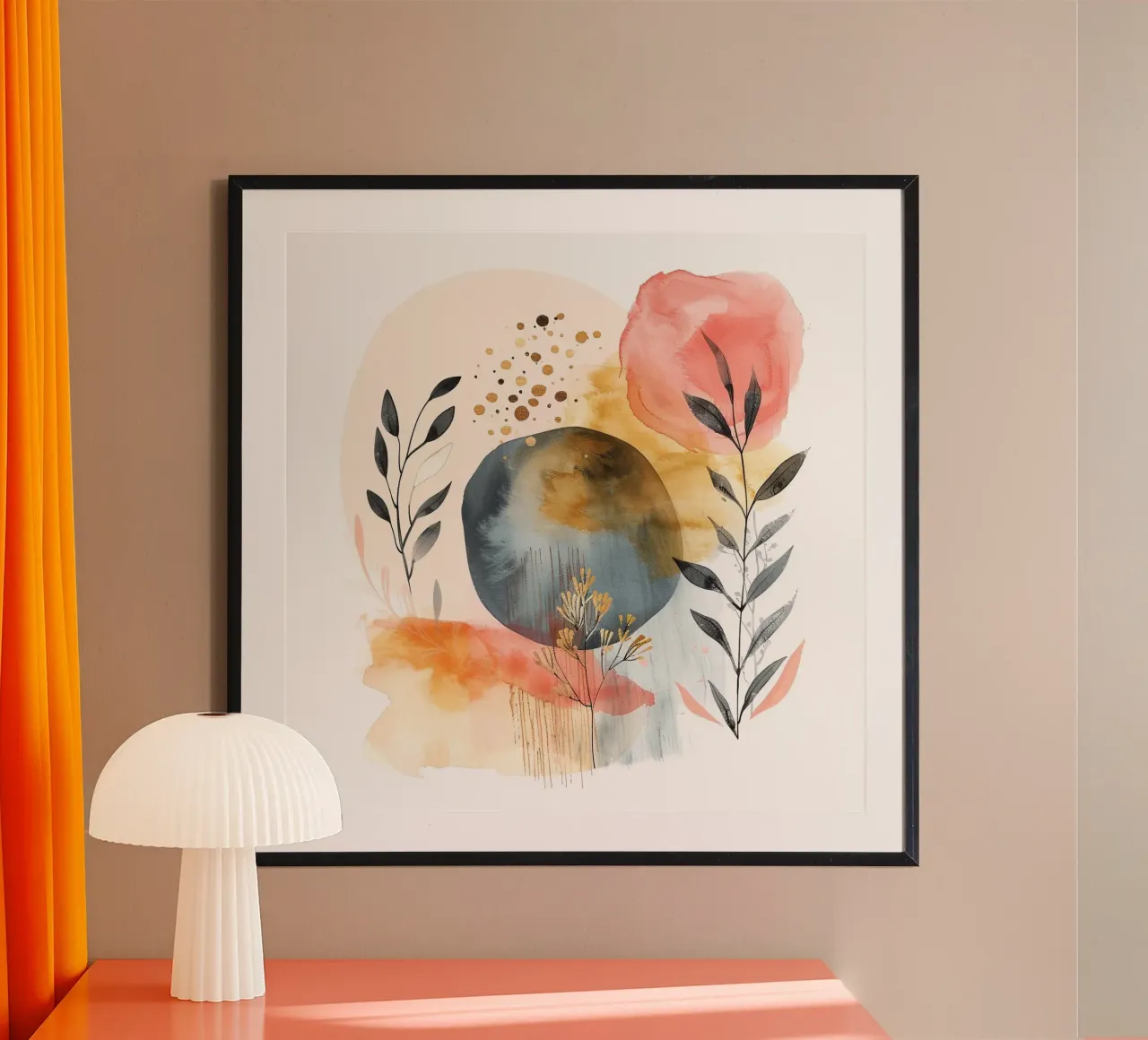 Boho 2 poster con telaio in legno da Yaso Design Boho & Botanic