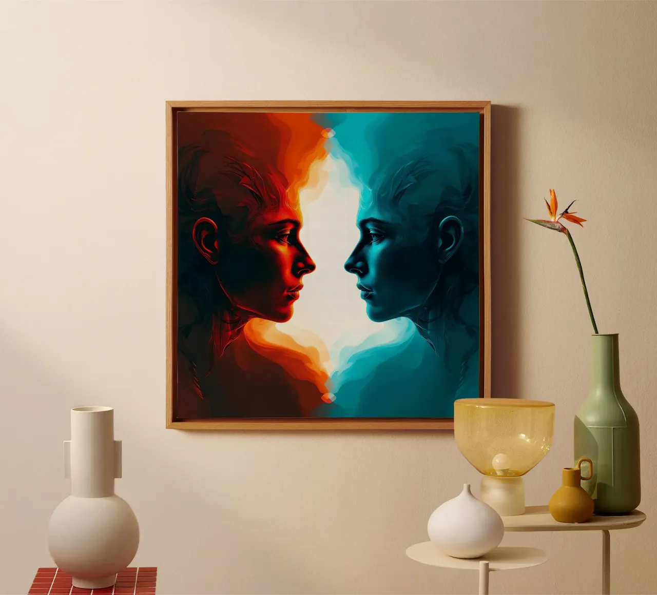Mirror_image_colourful_11 canvas by AI-Portraits by LK